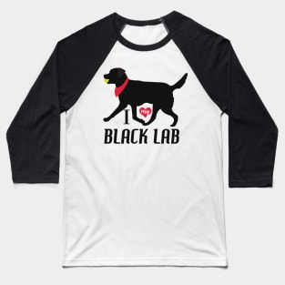 Black Lab Pattern in Purple Black Labs with Hearts Dog Patterns Baseball T-Shirt